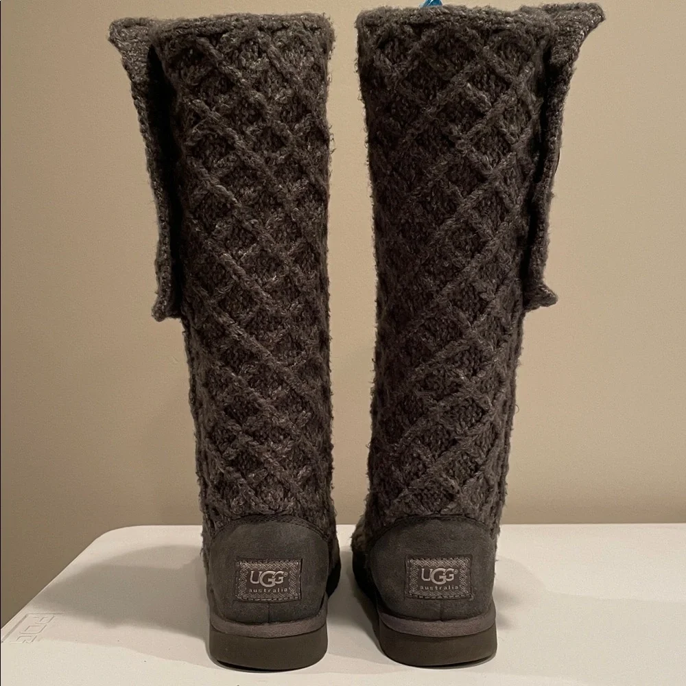 UGG Charcoal Cable Knit Boots